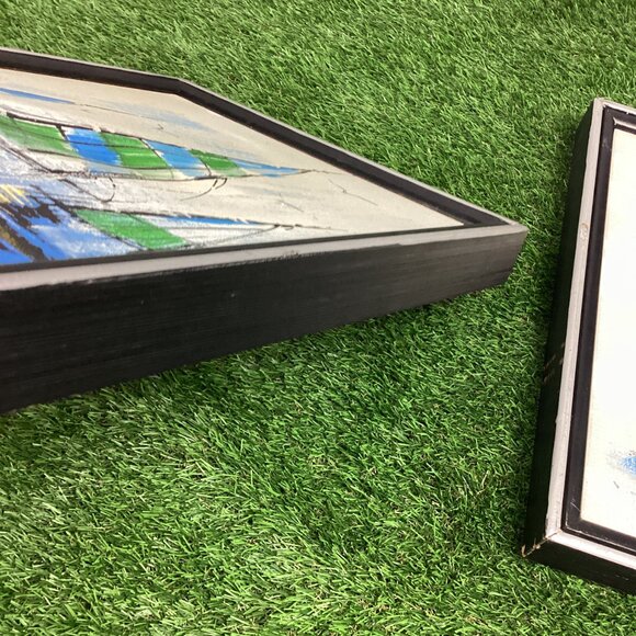 Vintage Mid Century Oil Painting Set Signed Sail Boats - Picture 8 of 16